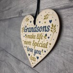 Grandson Keepsake Heart Birthday Christmas Gift From Grandparent