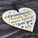 Grandson Keepsake Heart Birthday Christmas Gift From Grandparent