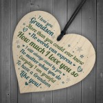 Gift For GRANDSON Birthday Christmas Keepsake Heart THANK YOU