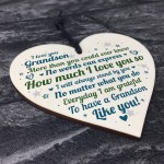 Gift For GRANDSON Birthday Christmas Keepsake Heart THANK YOU