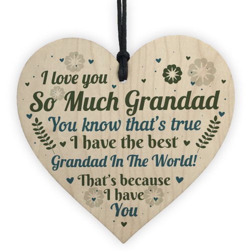 Thank You Grandad Gift For Birthday Christmas Heart Keepsake