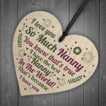 Thank You NANNY Gift For Birthday Christmas Wood Heart Keepsake