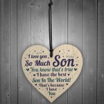 Son Card Birthday Christmas Wooden Heart Son Gifts From Mum Dad