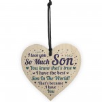 Son Card Birthday Christmas Wooden Heart Son Gifts From Mum Dad