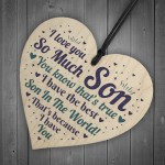 Son Card Birthday Christmas Wooden Heart Son Gifts From Mum Dad