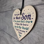 Son Card Birthday Christmas Wooden Heart Son Gifts From Mum Dad