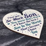 Son Card Birthday Christmas Wooden Heart Son Gifts From Mum Dad