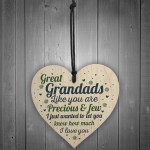 Great Grandad Card Birthday Christmas Gift Wooden Heart Ornament