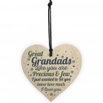 Great Grandad Card Birthday Christmas Gift Wooden Heart Ornament