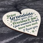 Great Grandad Card Birthday Christmas Gift Wooden Heart Ornament