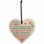 Sister Birthday Card Christmas Gift Sister Decoration Wood Heart