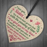 Sister Birthday Card Christmas Gift Sister Decoration Wood Heart