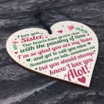 Sister Birthday Card Christmas Gift Sister Decoration Wood Heart