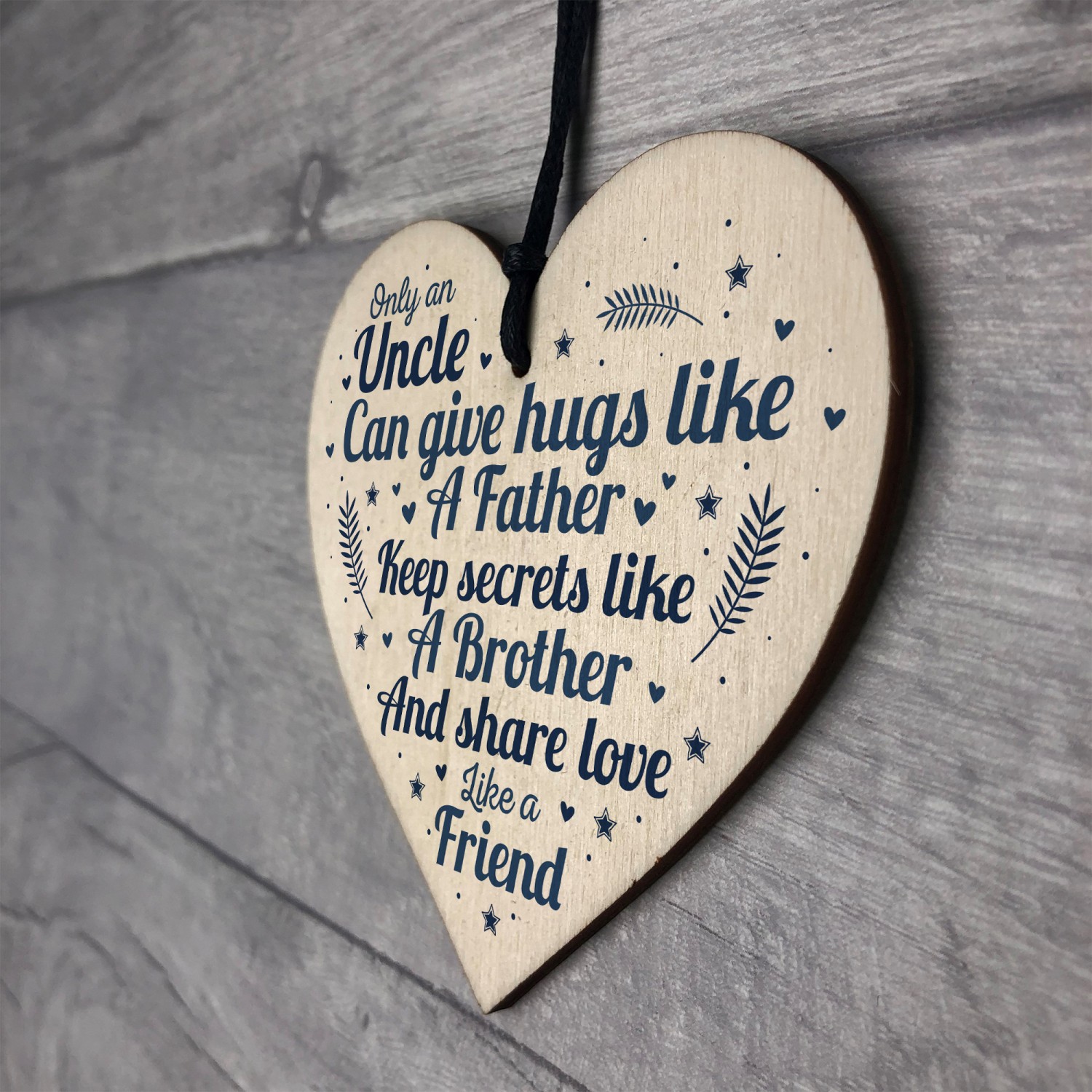 Handmade Gift For Uncle Brother Wooden Heart Birthday ...