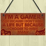 Funny GAMER Bedroom Sign Hanging Plaque Gamer Novelty Gifts