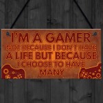 Funny GAMER Bedroom Sign Hanging Plaque Gamer Novelty Gifts