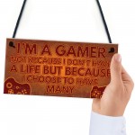 Funny GAMER Bedroom Sign Hanging Plaque Gamer Novelty Gifts