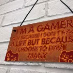 Funny GAMER Bedroom Sign Hanging Plaque Gamer Novelty Gifts