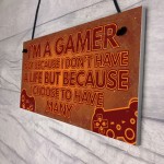 Funny GAMER Bedroom Sign Hanging Plaque Gamer Novelty Gifts