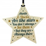 THANK YOU Gift For Auntie Uncle Wooden Star Keepsake Plaque