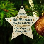 THANK YOU Gift For Auntie Uncle Wooden Star Keepsake Plaque