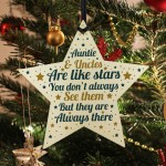 THANK YOU Gift For Auntie Uncle Wooden Star Keepsake Plaque