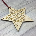 Mum Dad Nan Grandad Friend MEMORIAL Plaque Wood Star Keepsake