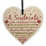 Soulmate Birthday Christmas Card Heart Anniversary Gift Sign