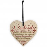 Soulmate Birthday Christmas Card Heart Anniversary Gift Sign