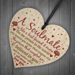 Soulmate Birthday Christmas Card Heart Anniversary Gift Sign