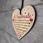 Soulmate Birthday Christmas Card Heart Anniversary Gift Sign