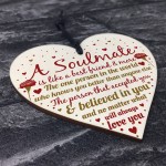 Soulmate Birthday Christmas Card Heart Anniversary Gift Sign