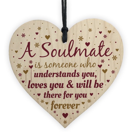 Soulmate Gifts For Girlfriend Boyfriend Husband Wife Wood Heart 