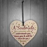 Soulmate Gifts For Girlfriend Boyfriend Husband Wife Wood Heart 