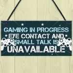 Funny Gaming Door Sign Novelty Gamer Gifts Accessories Gift Son