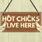 Funny Novelty CHICKEN Sign For Coop House Pet Bird Animal Hen