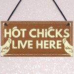 Funny Novelty CHICKEN Sign For Coop House Pet Bird Animal Hen