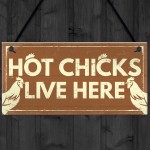 Funny Novelty CHICKEN Sign For Coop House Pet Bird Animal Hen