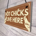 Funny Novelty CHICKEN Sign For Coop House Pet Bird Animal Hen