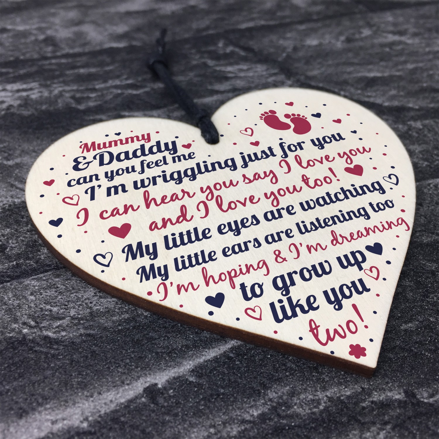 New Mum And Dad Gifts Wooden Heart Baby Shower Gifts For Mum