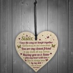 SISTER GIFTS Wood Heart Thank You Keepsake Love Plaque Gift