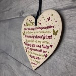 SISTER GIFTS Wood Heart Thank You Keepsake Love Plaque Gift