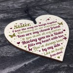 SISTER GIFTS Wood Heart Thank You Keepsake Love Plaque Gift