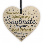 SOULMATE Gift Wooden Heart Best Friend Plaques Anniversary Gifts