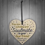 SOULMATE Gift Wooden Heart Best Friend Plaques Anniversary Gifts