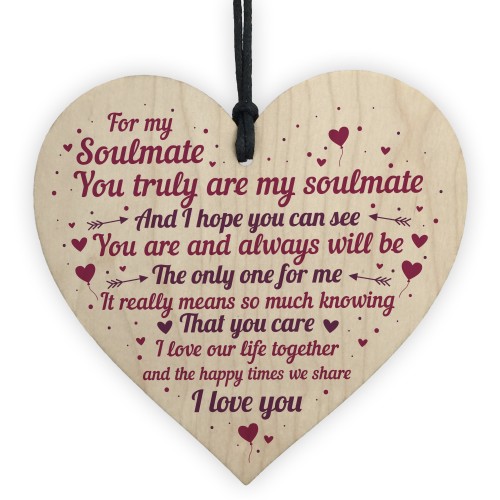 Soulmate Gift For Her Heart Anniversary Valentines Gift Keepsake