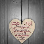 Valentines Gift for Him / Her / Boyfriend Girlfriend Wood Heart 