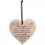 Valentines Gift for Him / Her / Boyfriend Girlfriend Wood Heart 