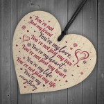 Valentines Gift for Him / Her / Boyfriend Girlfriend Wood Heart 