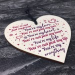 Valentines Gift for Him / Her / Boyfriend Girlfriend Wood Heart 